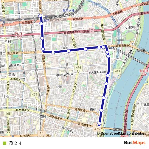 亀２４ bus Line Map