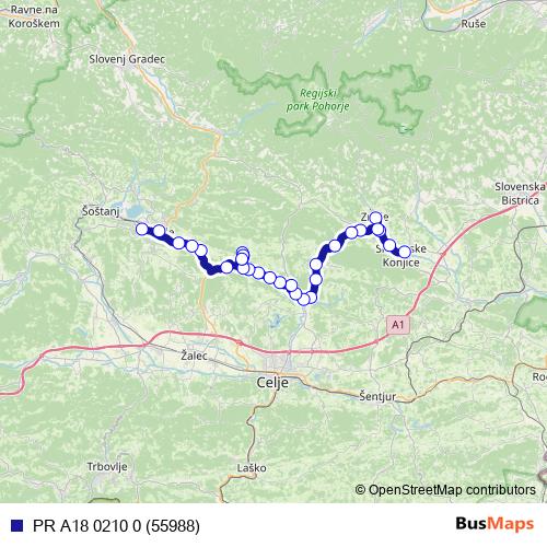 PR A18 0210 0 (55988) bus Line Map
