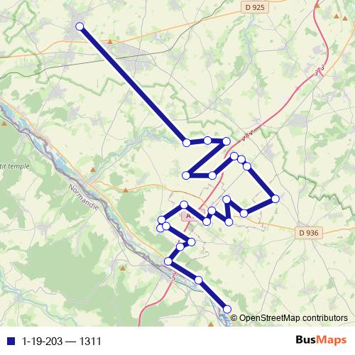 1-19-203 bus Line Map