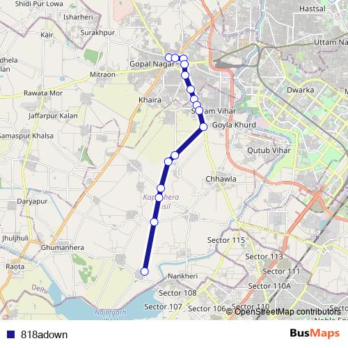 818adown bus Line Map