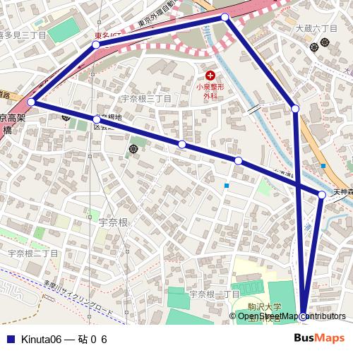 Kinuta06 bus Line Map