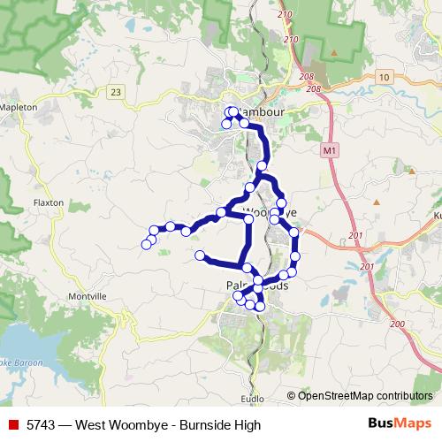 5743 bus Line Map
