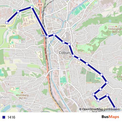 1416 bus Line Map