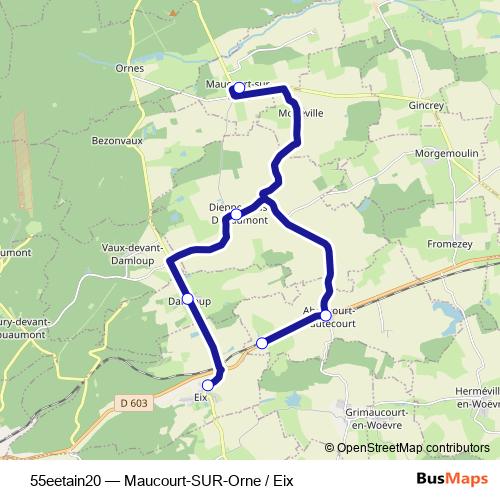55eetain20 bus Line Map