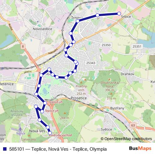 585101 trolleybus Line Map
