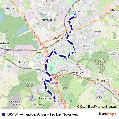 585101 trolleybus Line Map