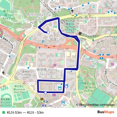 KLN-53m bus Line Map