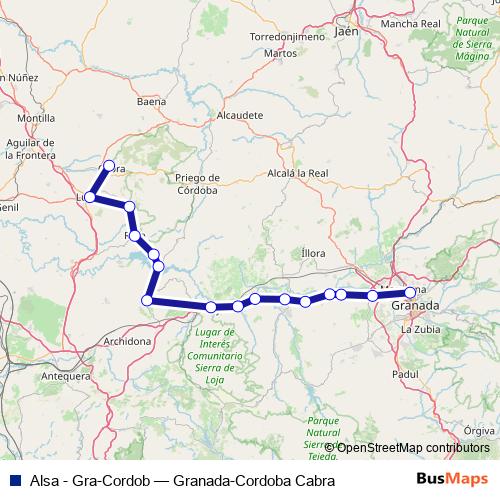 Alsa - Gra-Cordob bus Line Map
