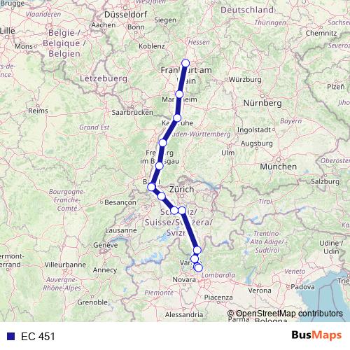 EC 451 rail Line Map