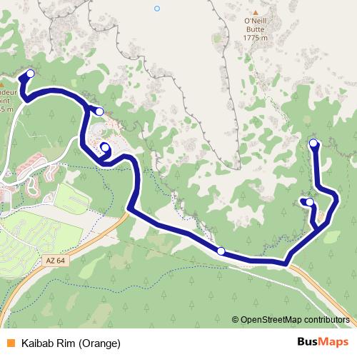 Kaibab Rim (Orange) bus Line Map
