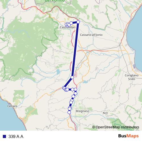339 A A bus Line Map
