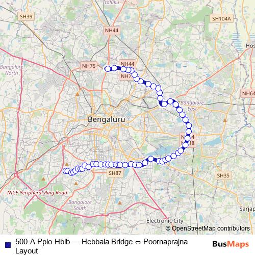 500-A Pplo-Hblb bus Line Map