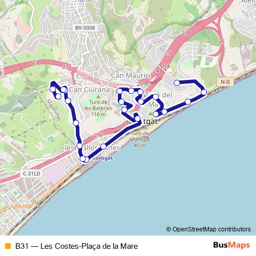 B31 bus Line Map