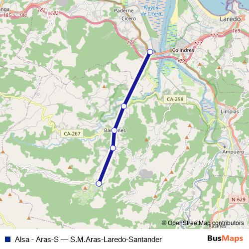 Alsa - Aras-S bus Line Map