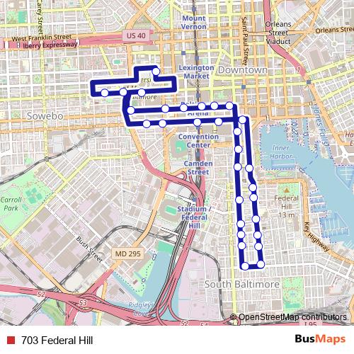 703 Federal Hill bus Line Map