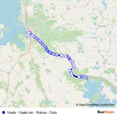 Vaala - Vaala ras - Rokua - Oulu bus Line Map
