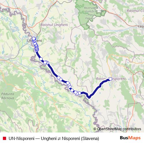 UN-Nisporeni bus Line Map