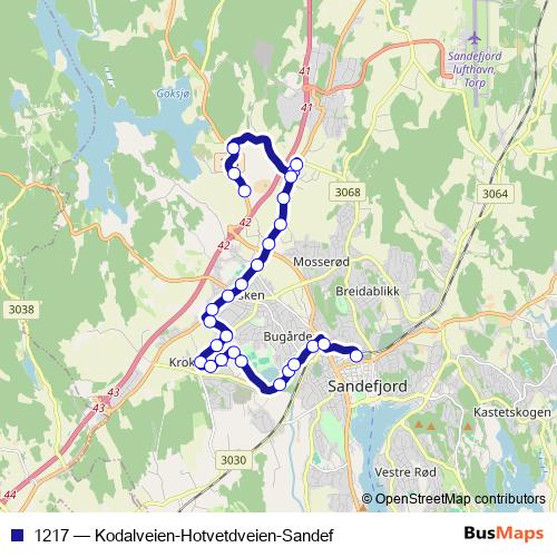 1217 bus Line Map
