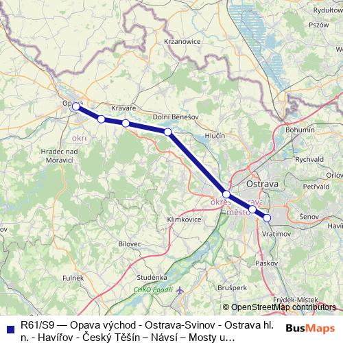 R61/S9 rail Line Map