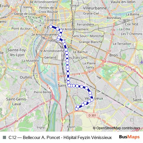 C12 trolleybus Line Map