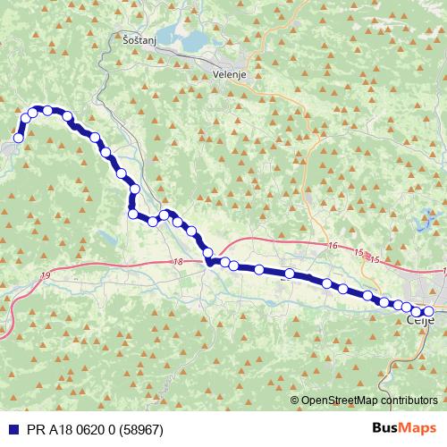 PR A18 0620 0 (58967) bus Line Map