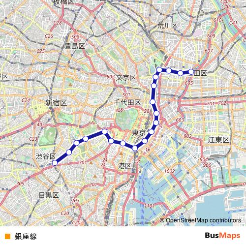 銀座線 metro Line Map