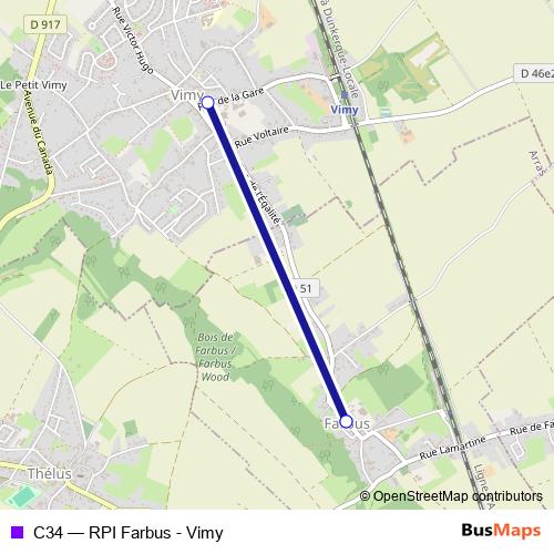 C34 bus Line Map