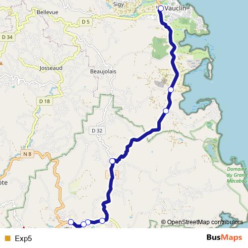 Exp5 bus Line Map