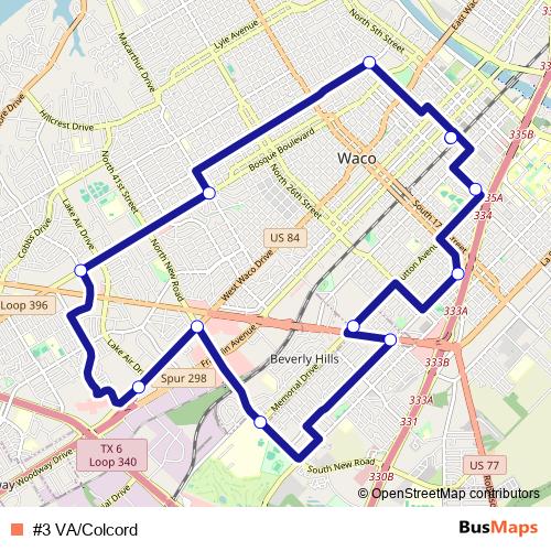 #3 VA/Colcord bus Line Map
