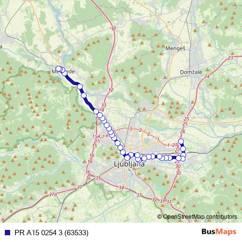 PR A15 0254 3 (63533) bus Line Map