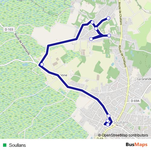 Soullans bus Line Map