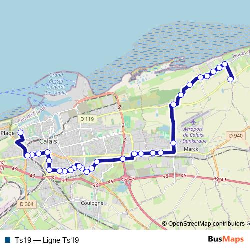 Ts19 bus Line Map