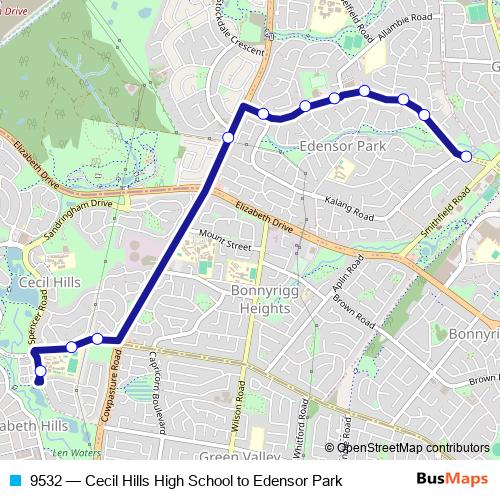9532 bus Line Map