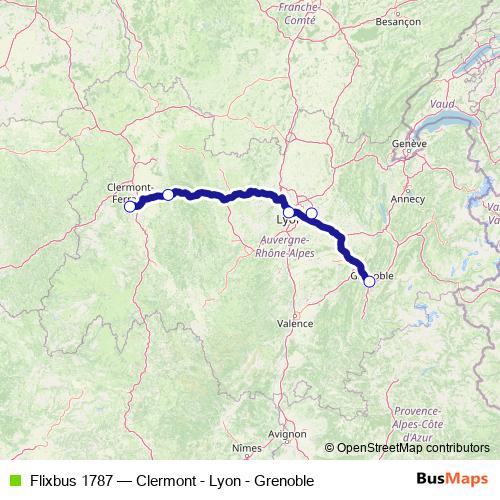 Flixbus 1787 bus Line Map