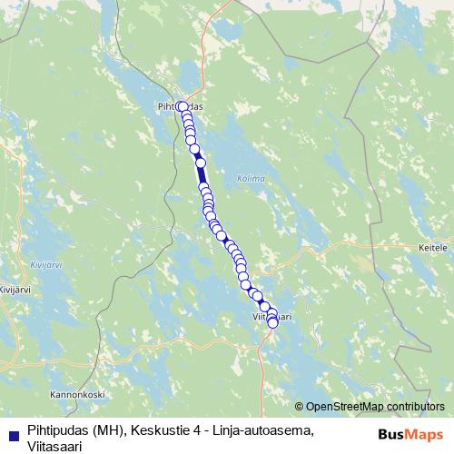 Pihtipudas (MH), Keskustie 4 - Linja-autoasema, Viitasaari bus Line Map