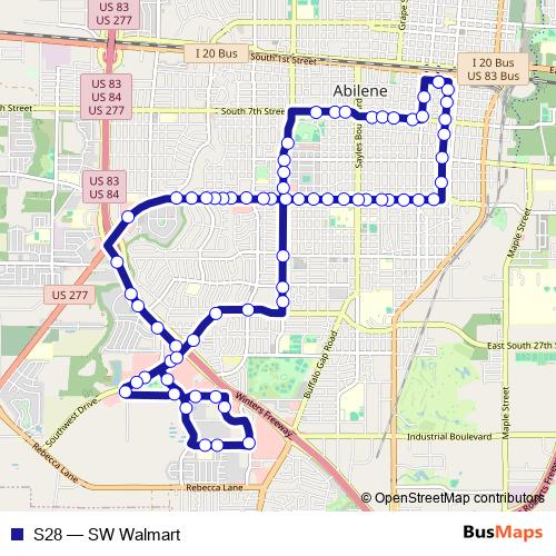 S28 bus Line Map