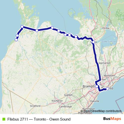Flixbus 2711 bus Line Map