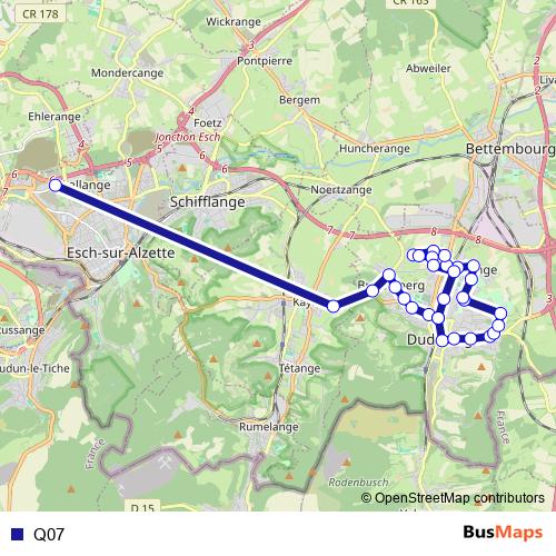Q07 bus Line Map