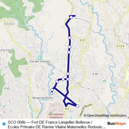 SCO 058b bus Line Map