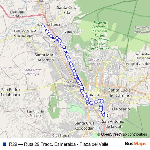 R29 bus Line Map
