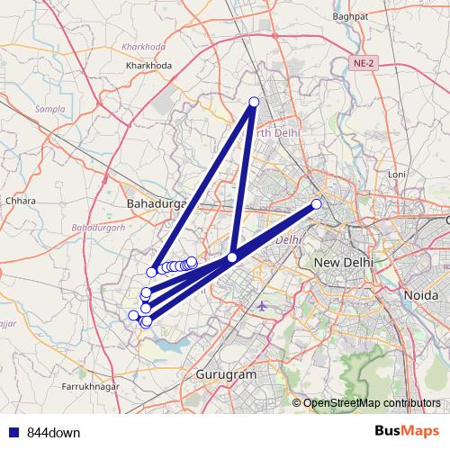 844down bus Line Map