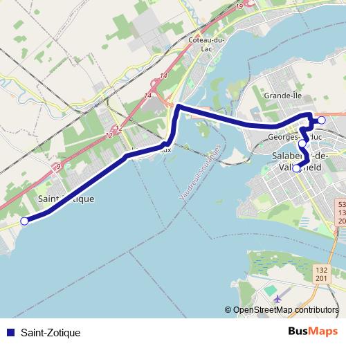 Saint-Zotique bus Line Map