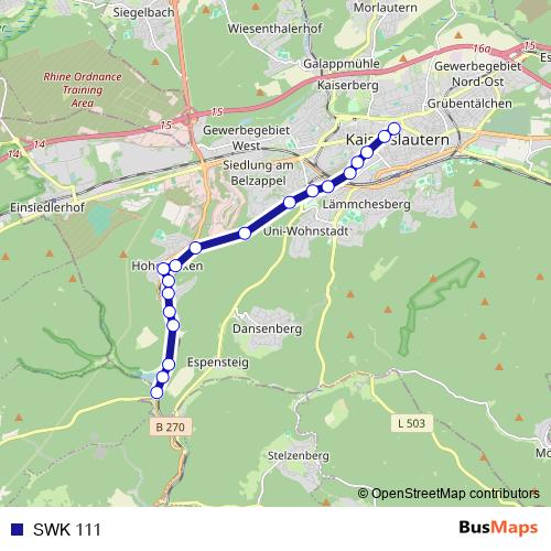 SWK 111 bus Line Map