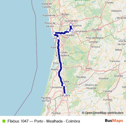Flixbus 1047 bus Line Map