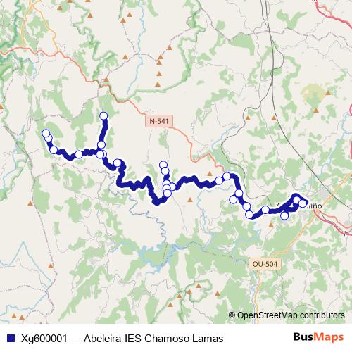 Xg600001 bus Line Map