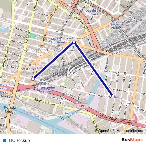 LIC Pickup bus Line Map