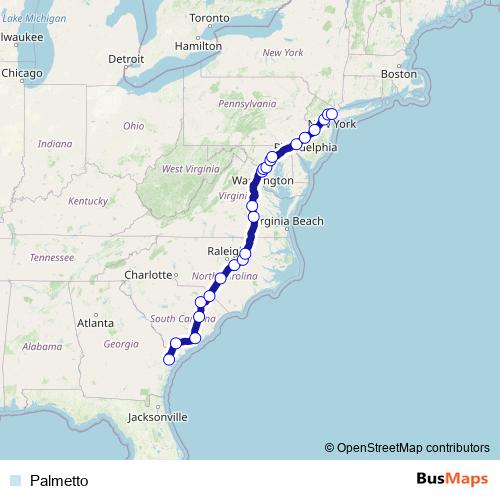 Palmetto rail Line Map