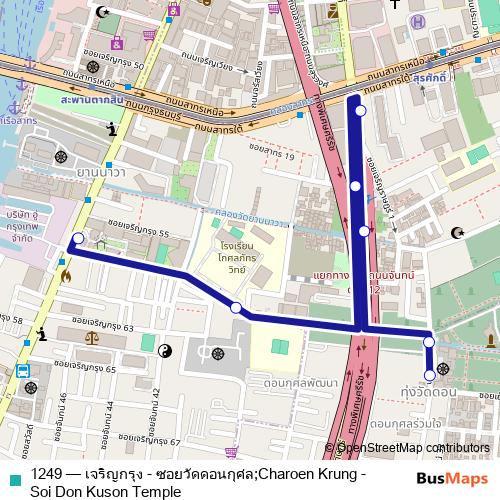 1249 bus Line Map