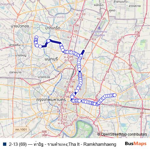 2-13 (69) bus Line Map