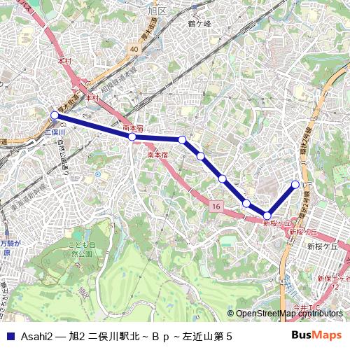 Asahi2 bus Line Map